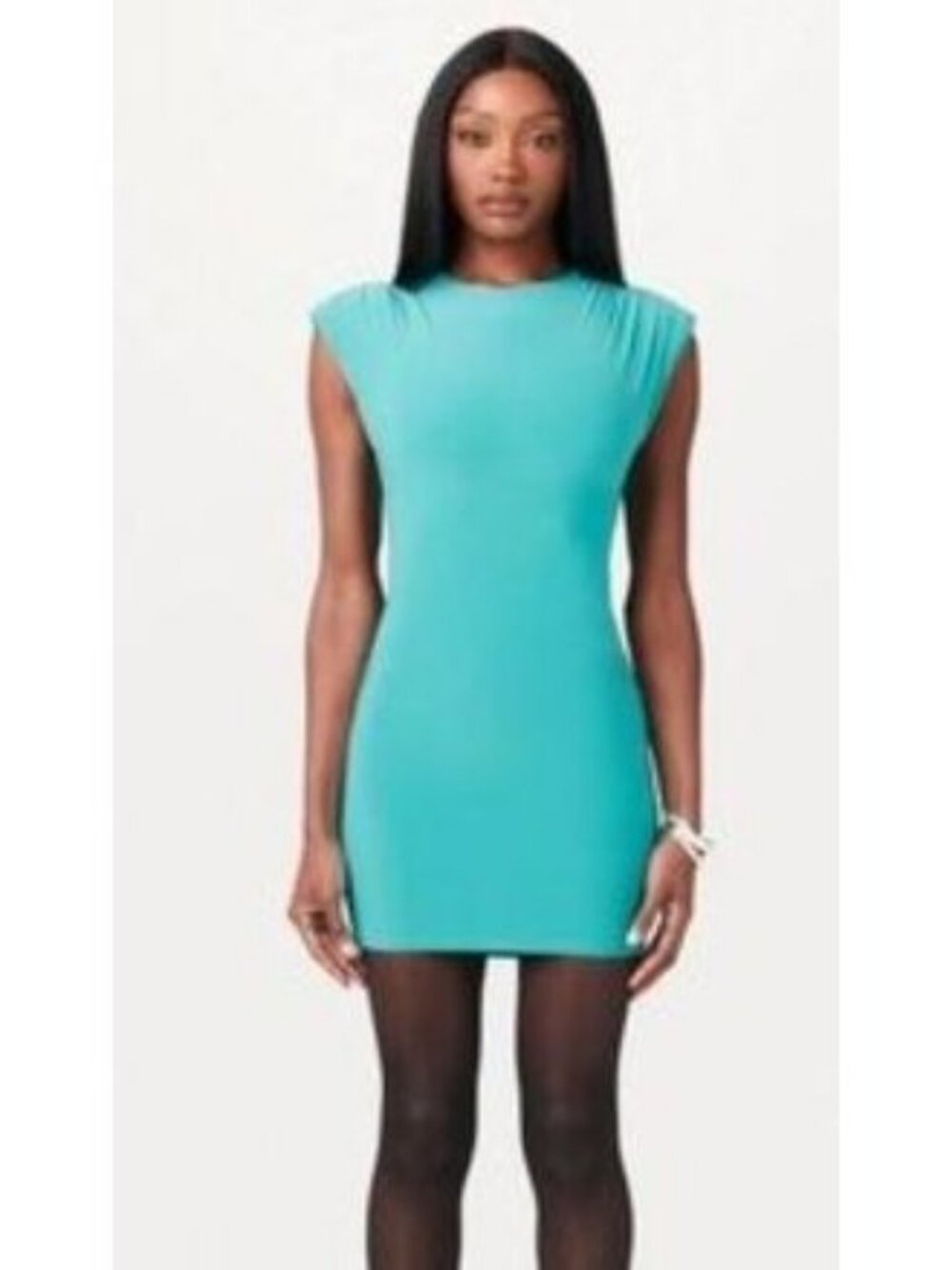 Naked Wardrobe Hourglass Cap Sleeve Mini Dress Women's Size Small Turquoise NWT!